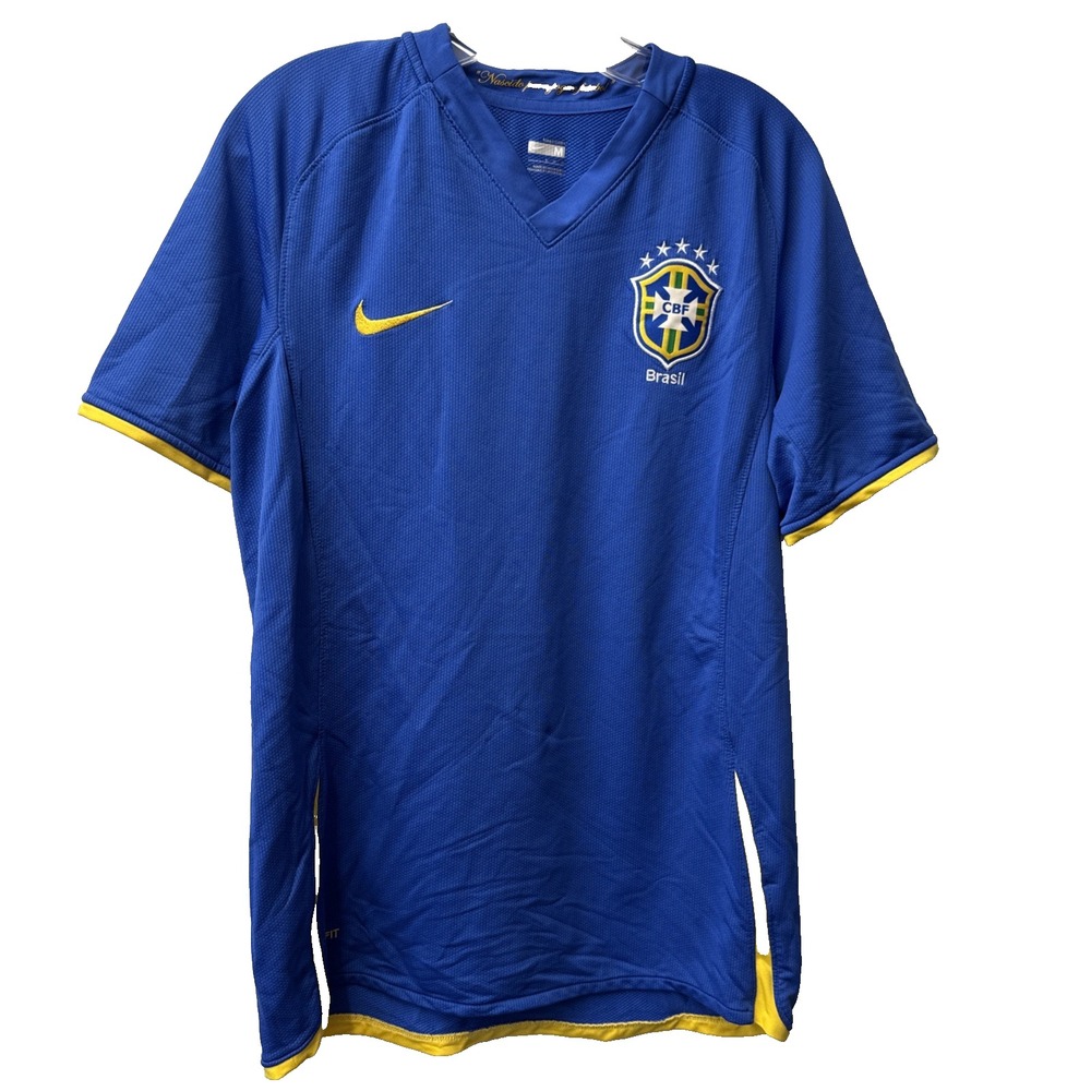 BRASIL 2008 2010 AWAY FOOTBALL SHIRT SOCCER JERSEY NIKE 258950-493 sz M MEN BLUE